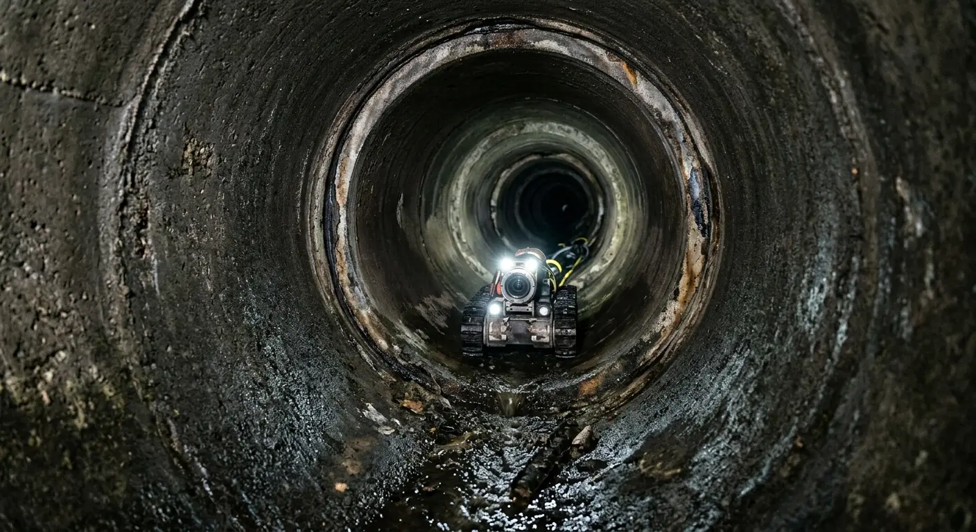 Robotic sewer camera inspecting pipe interior for Sewer Line Repair in Dearborn Heights